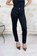 Pantalone skinny con ricamo sangallo LIU JO - Nero