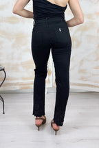 Pantalone skinny con ricamo sangallo LIU JO - Nero