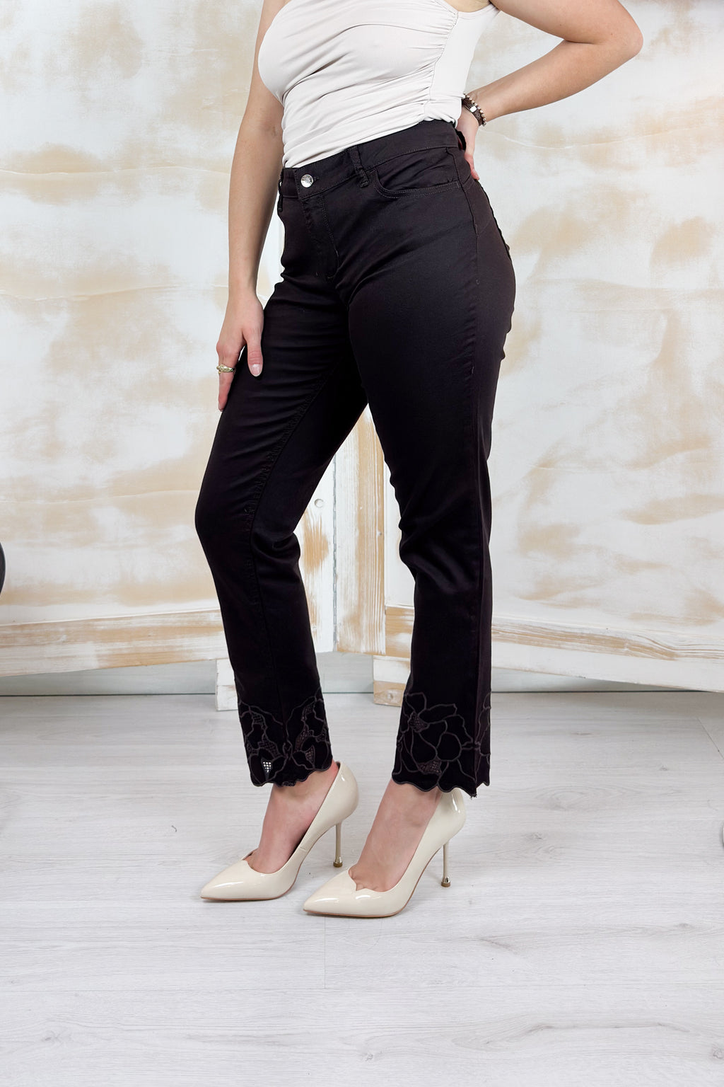 Pantalone skinny con ricamo sangallo LIU JO - Sacher