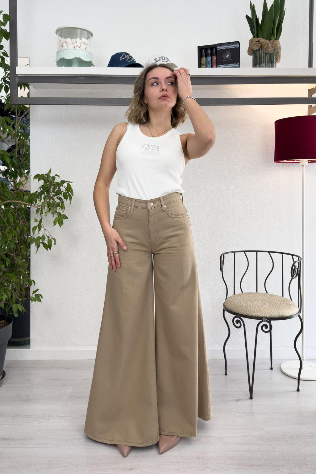 Pantaloni super flare a vita alta LIU JO