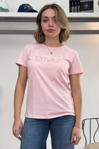 T-shirt girocollo con logo e applicazioni LIU JO