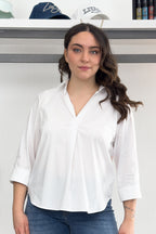 Blusa a polo in popeline di cotone EMME