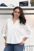 Blusa a polo in popeline di cotone EMME