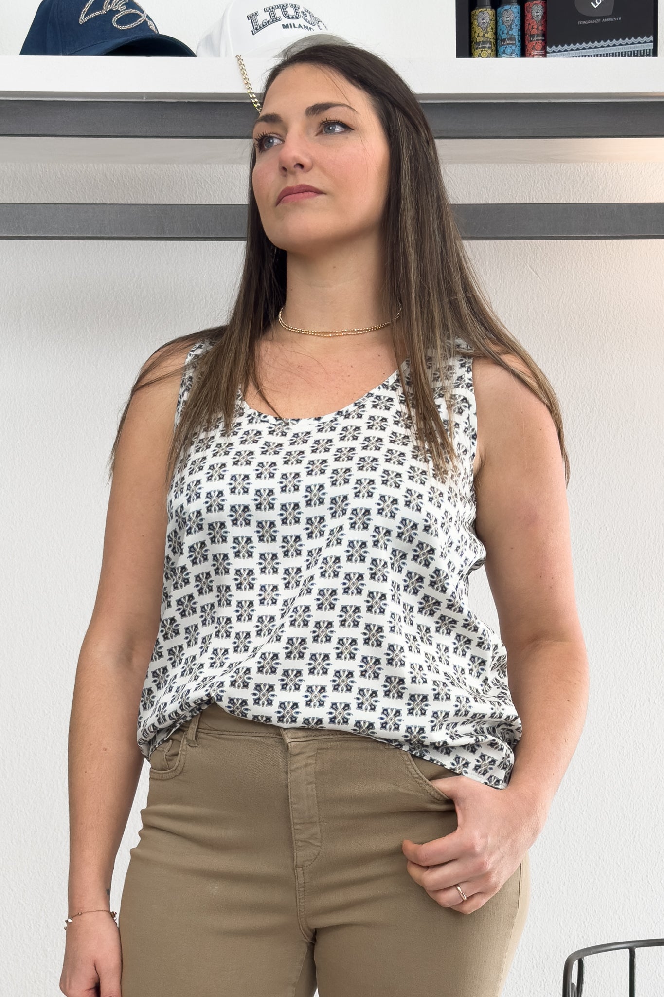 Canotta in twill stampato EMME