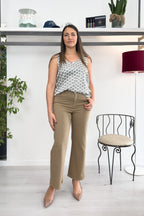 Pantalone in gabardina stretch trombetta EMME