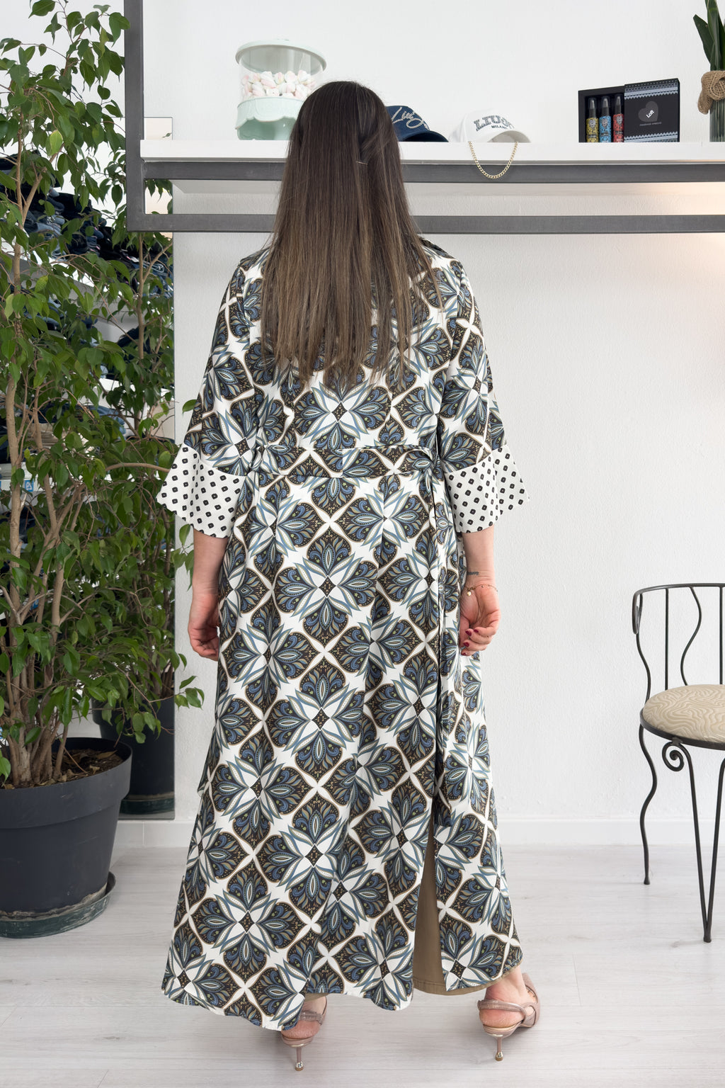 Abito chemisier in twill stampato EMME