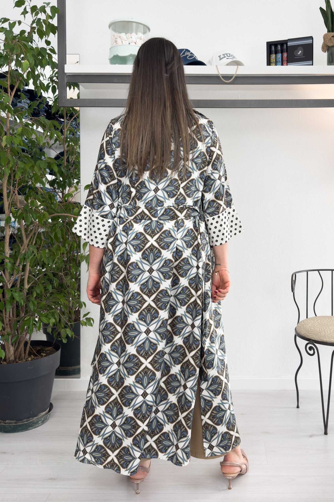 Abito chemisier in twill stampato EMME