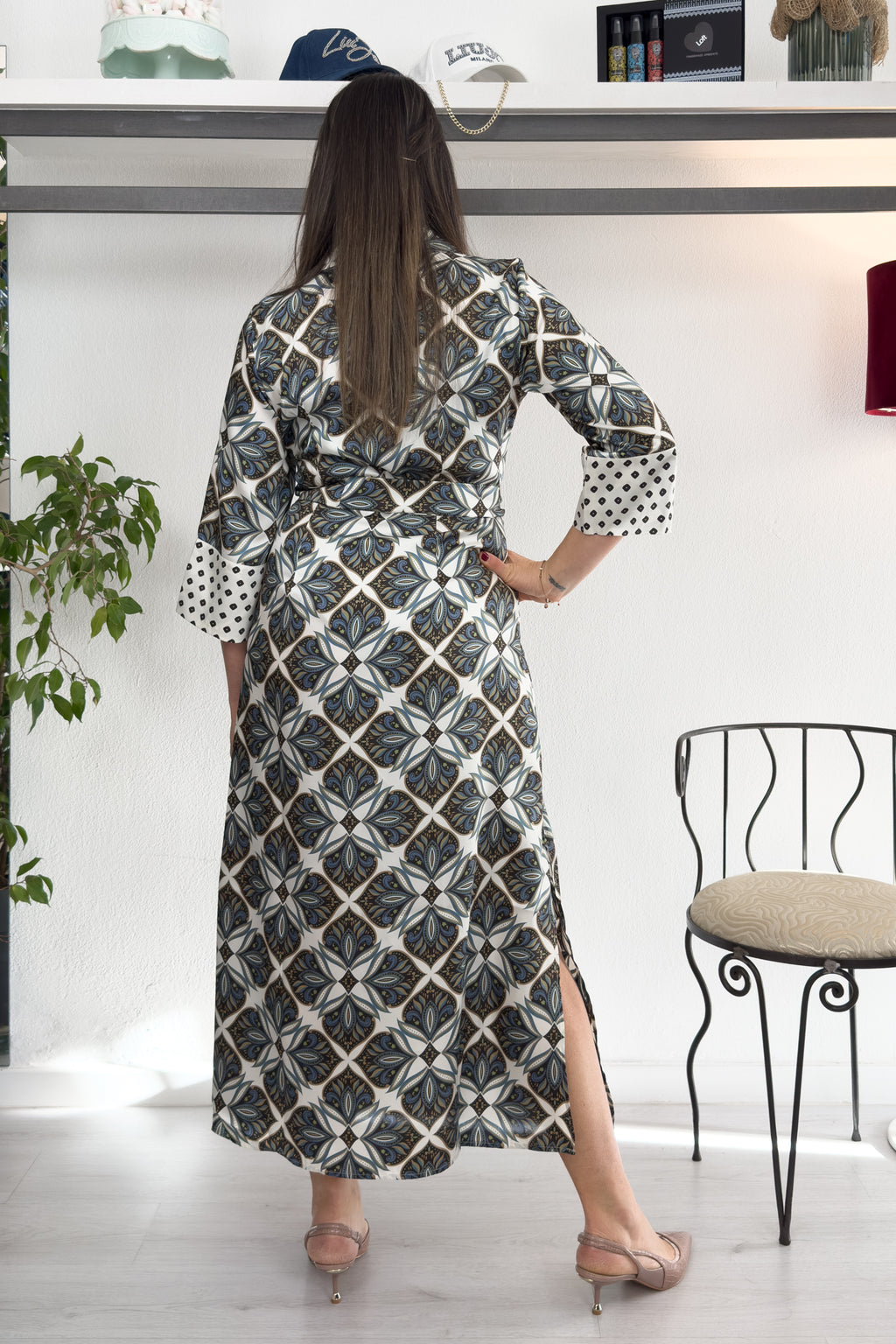 Abito chemisier in twill stampato EMME