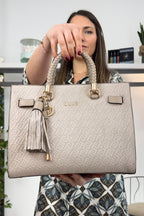 Borsa satchel media con charms logata LIU JO