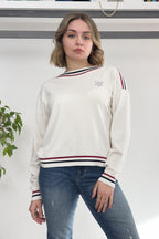 Maglia scollo a barca e righe college LIU JO