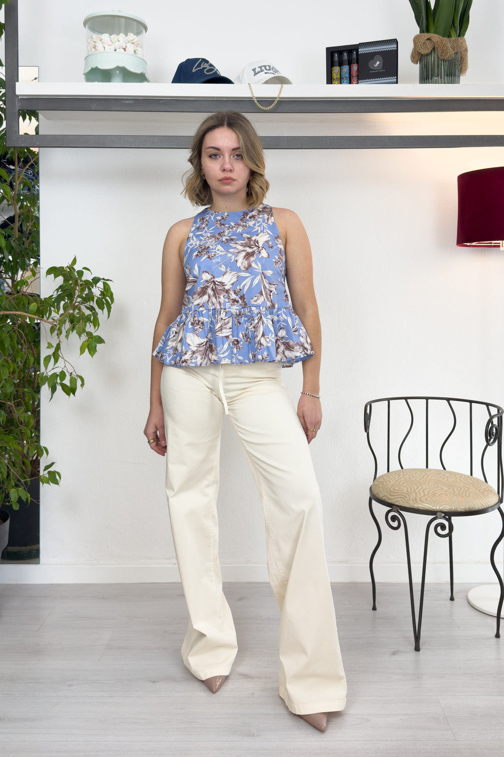 Top in popeline con fiocco LIU JO
