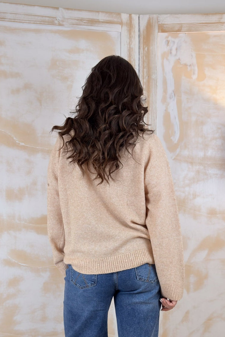 Maglione collo alto con ricamo KAOS