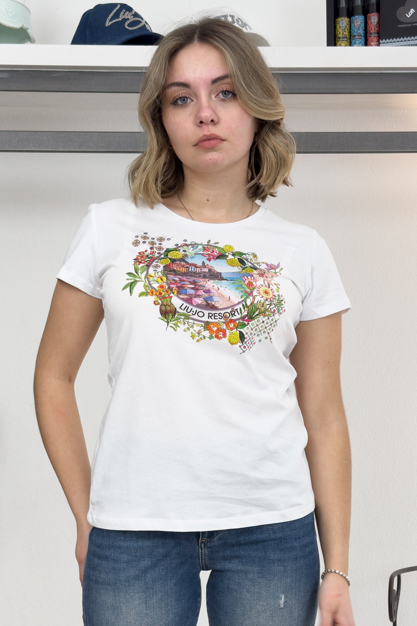 T-shirt con stampa resort LIU JO