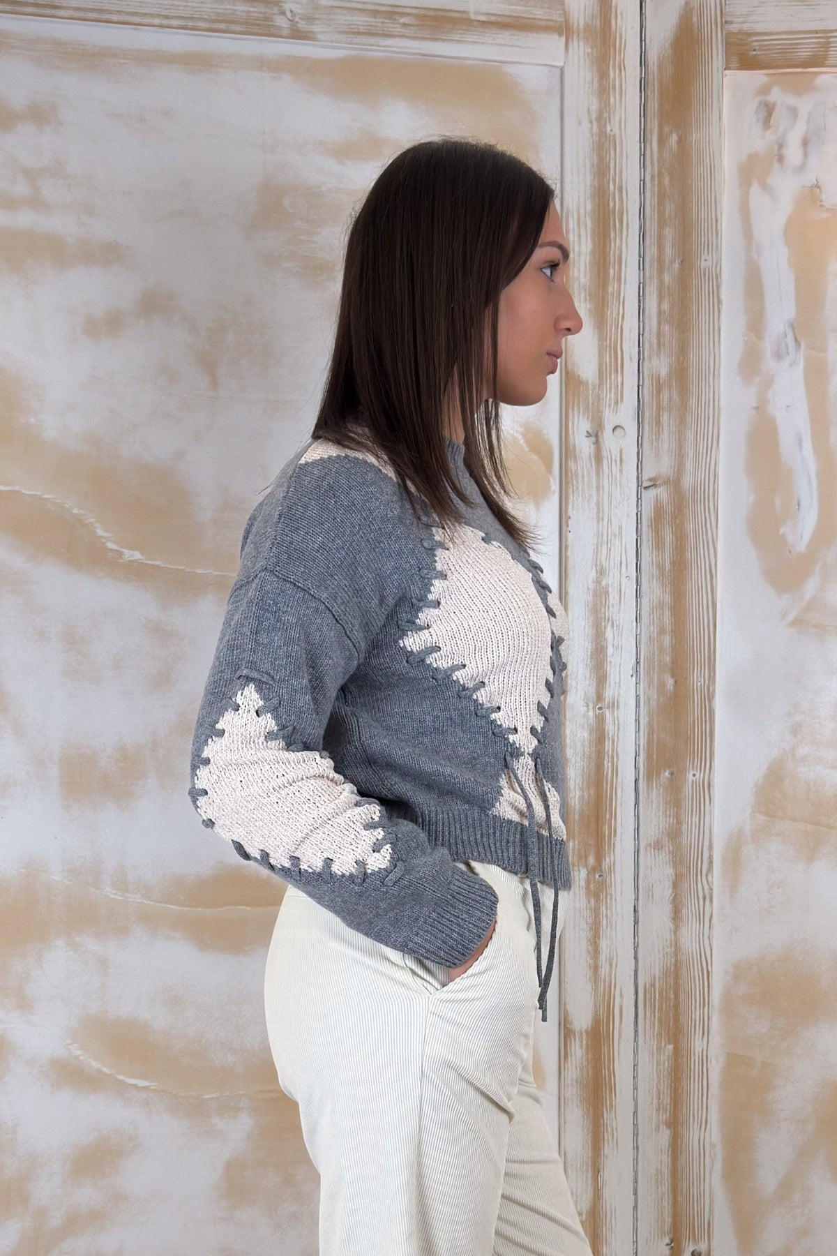 Maglia con dettagli in ciniglia EMME