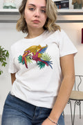 T-shirt con stampa e applicazioni LIU JO