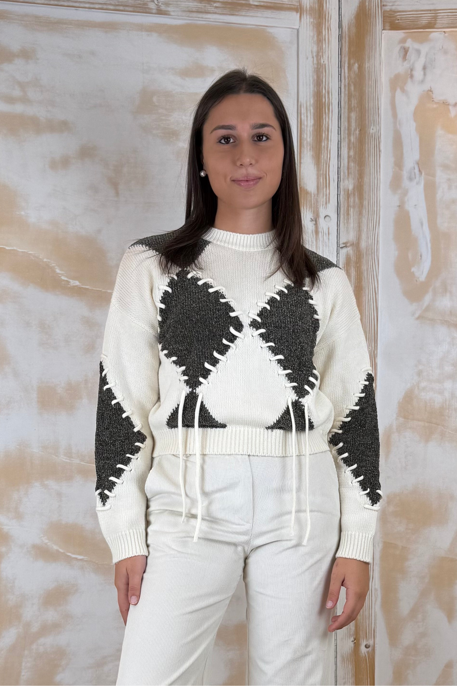 Maglia con dettagli in ciniglia EMME