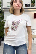 T-shirt con stampa e applicazioni LIU JO