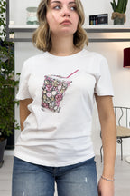 T-shirt con stampa e applicazioni LIU JO