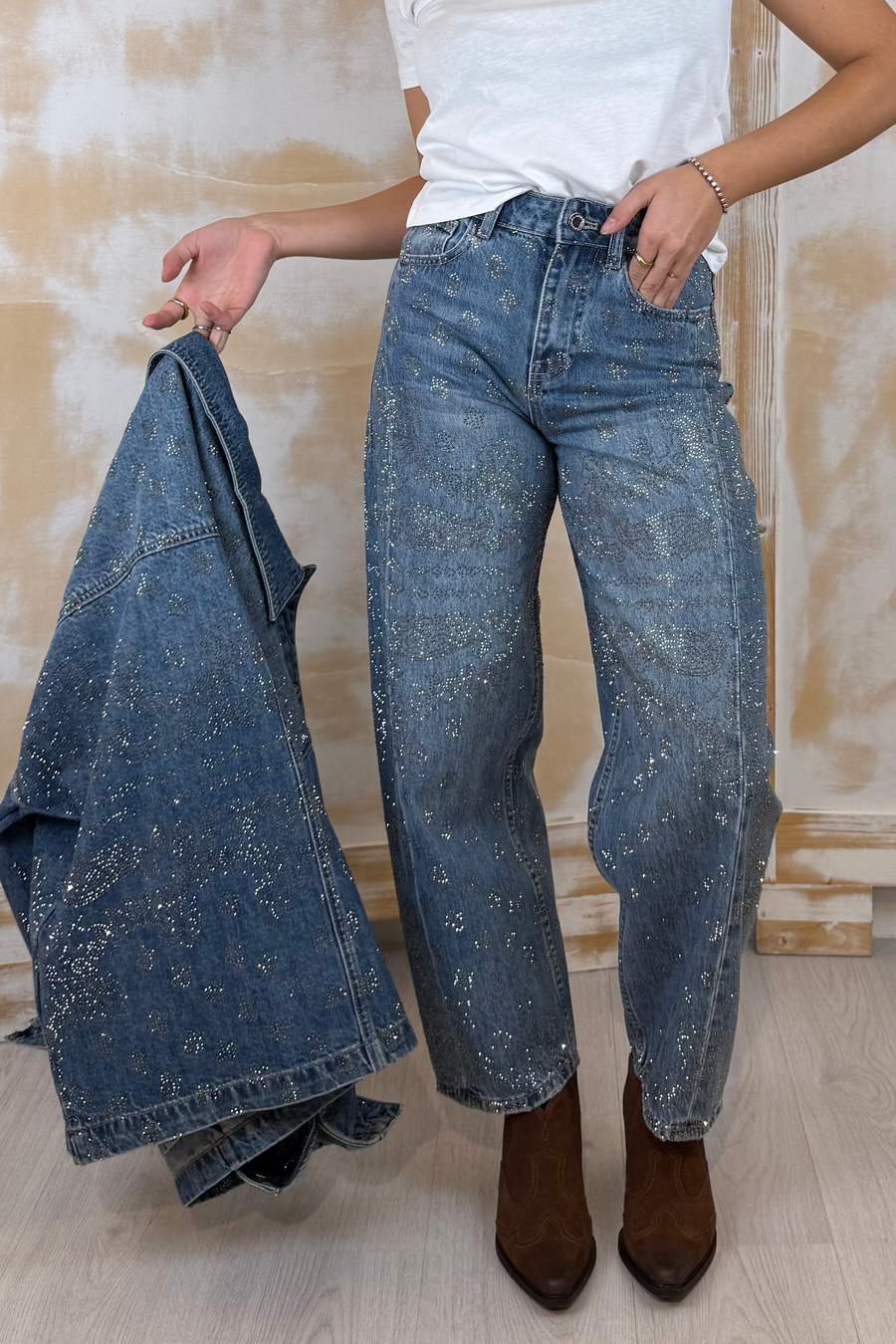 Jeans balloon "GIGI'" con strass LIU JO