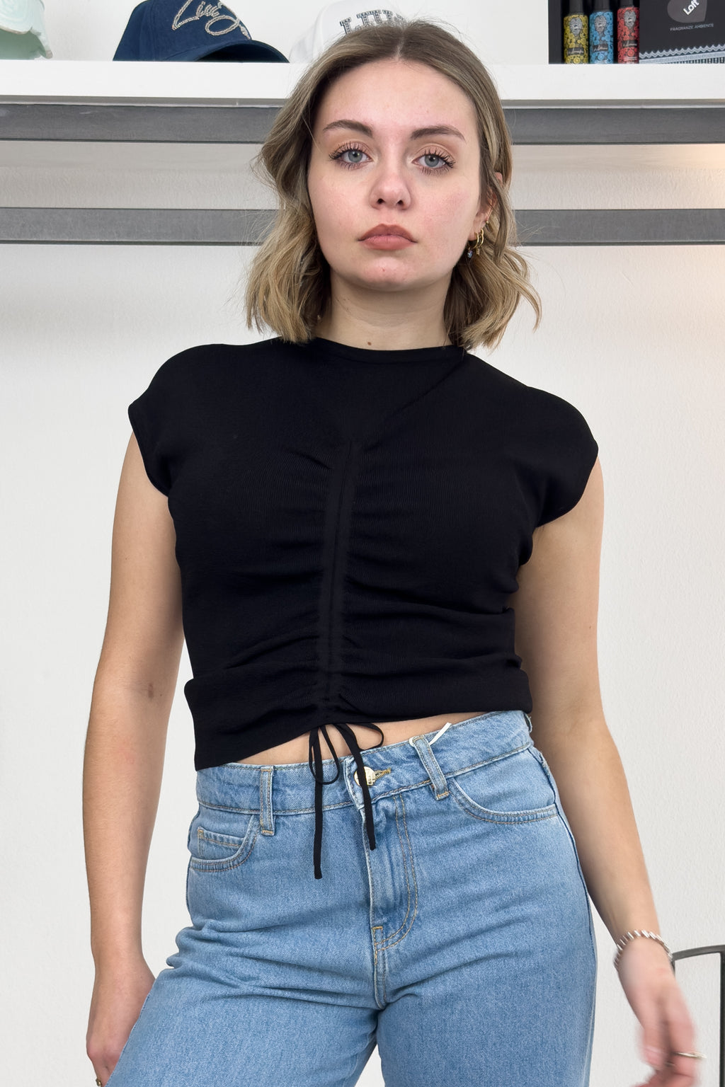 Maglia con arriccio coulisse sul davanti EMME