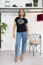 T-shirt con stampa e strass LIU JO
