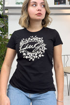T-shirt con stampa e strass LIU JO