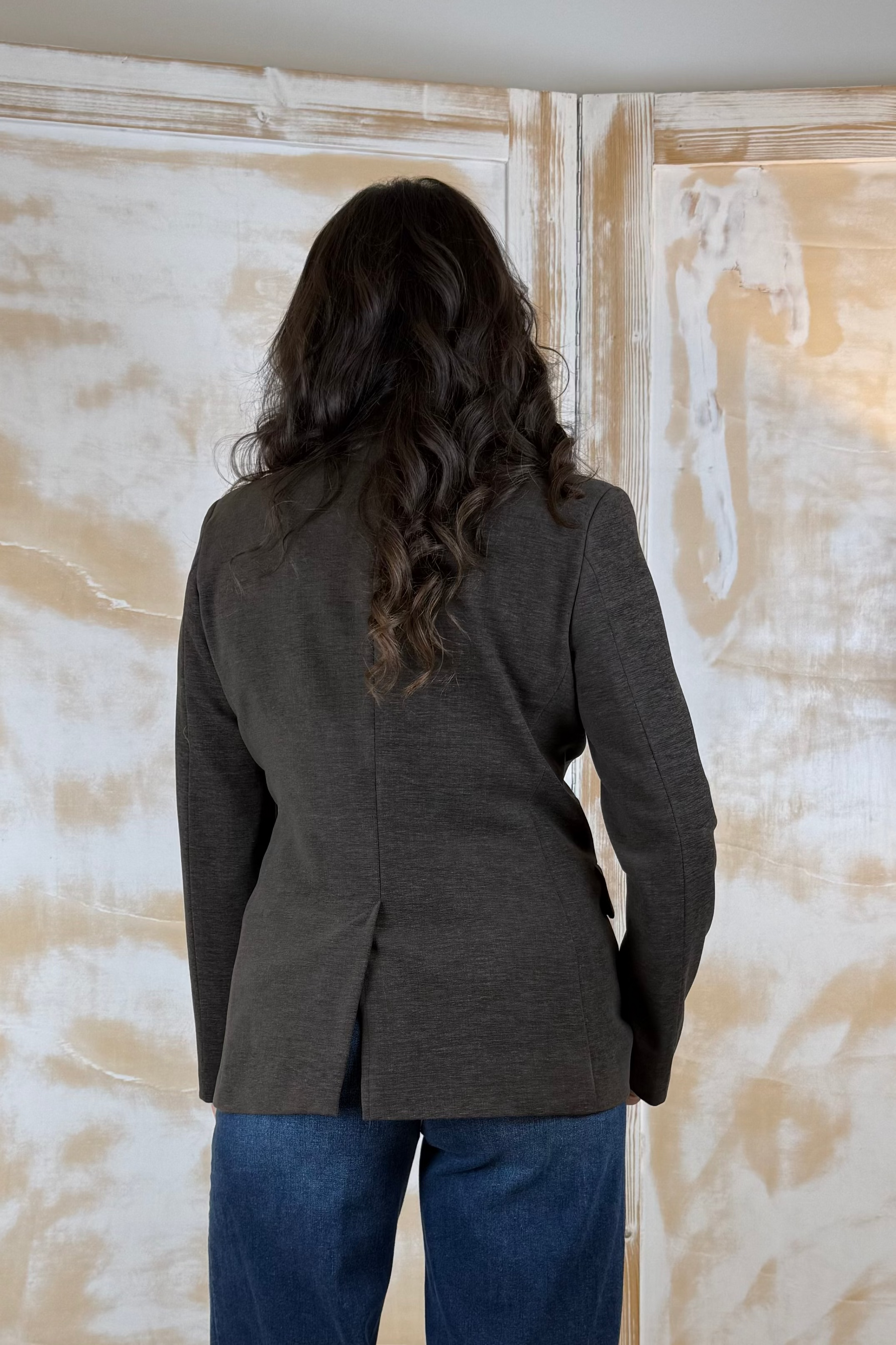 Giacca in ciniglia doppio petto stretch EMME