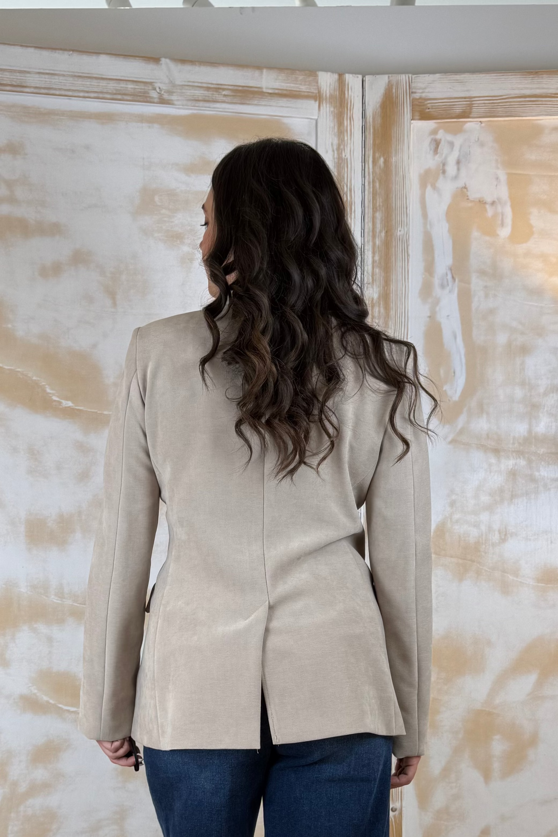 Giacca in ciniglia doppio petto stretch EMME