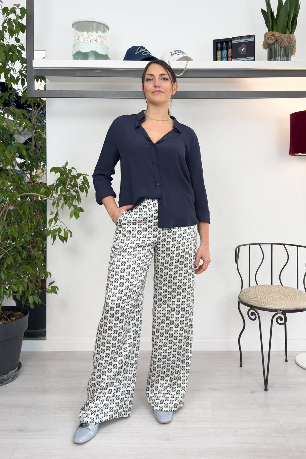 Pantalone in twill stampato EMME