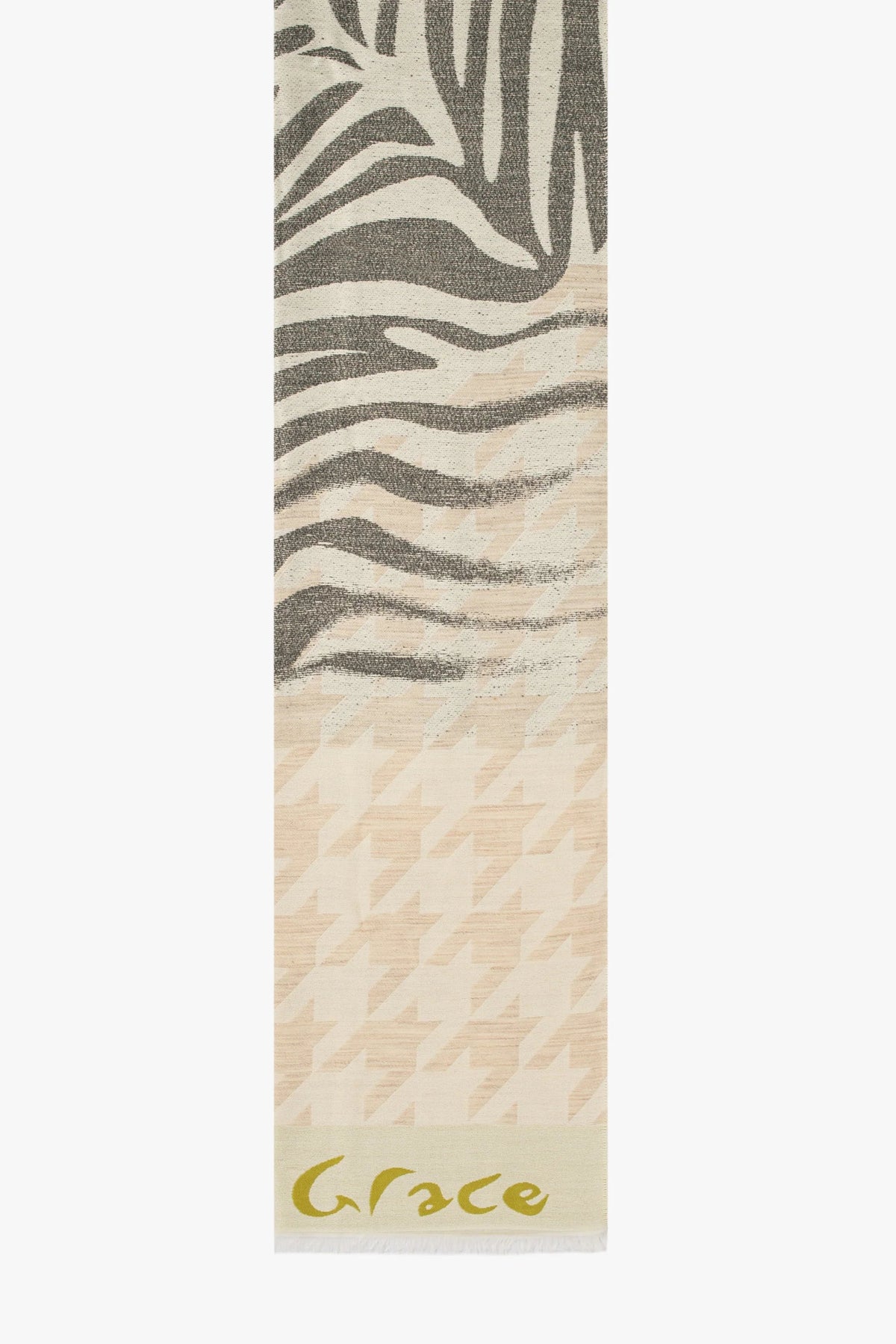 Sciarpa jacquard pied de poule e zebra MANILA GRACE