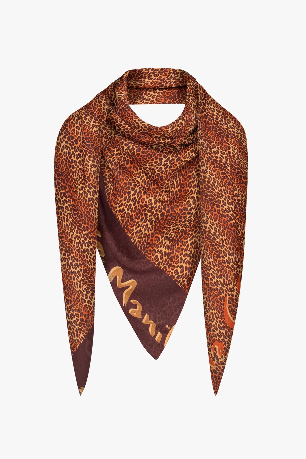 Foulard in cotone e seta stampa leopardo MANILA GRACE